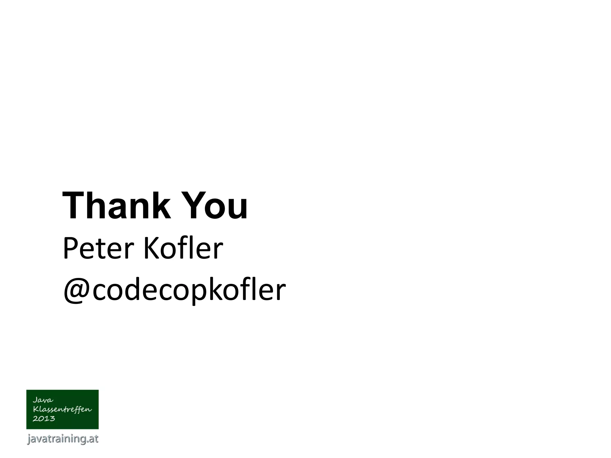 Thank You Peter Kofler @codecopkofler 