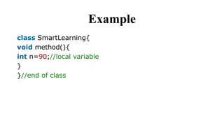 Java Variables – Basics and Types By Smart Learning Centre | PPTX
