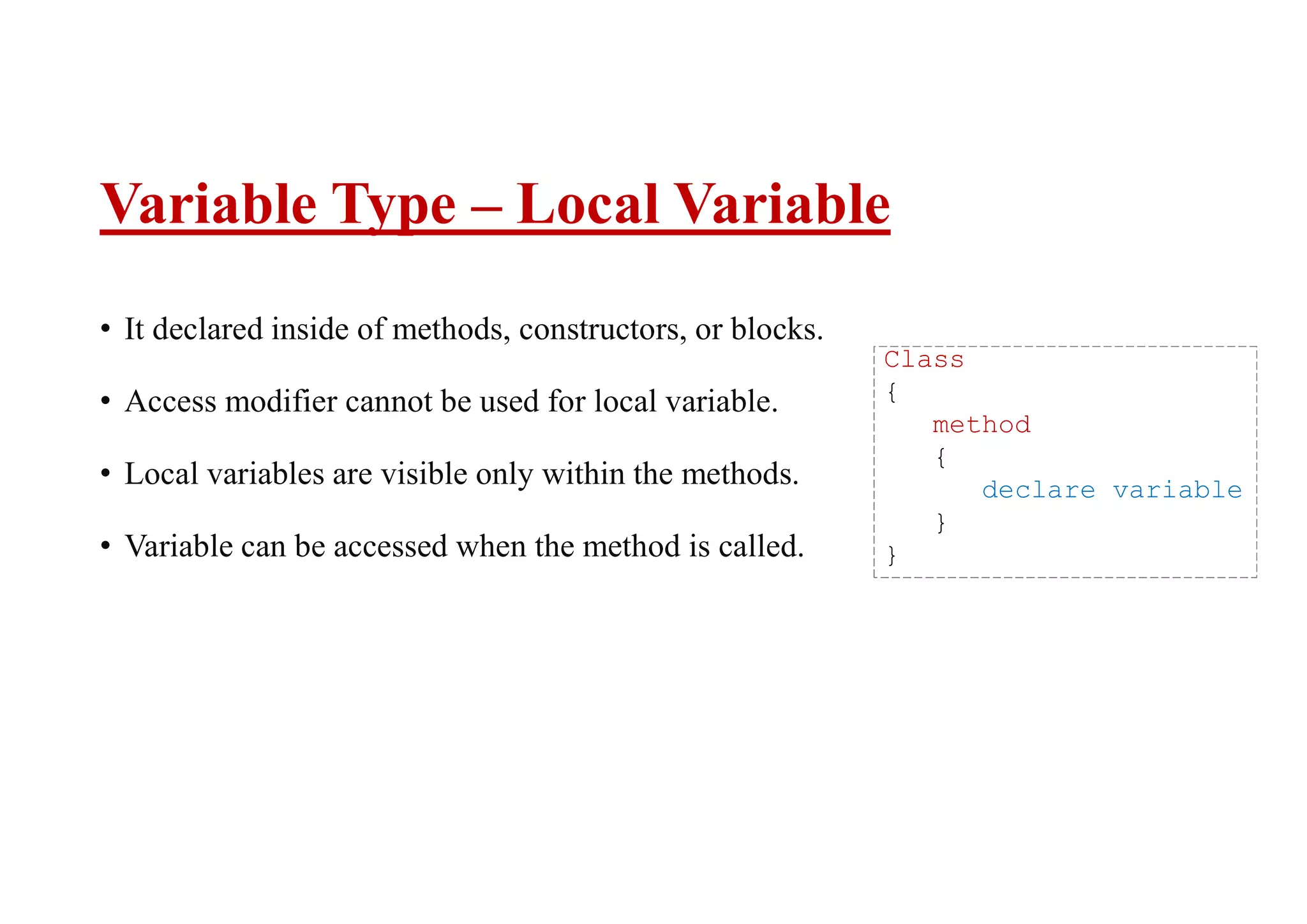 Java variable types | PPT