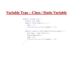 Java variable types | PPT
