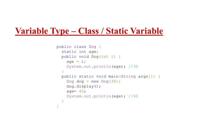 Java variable types | PDF