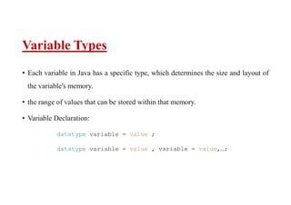 Java variable types | PPT