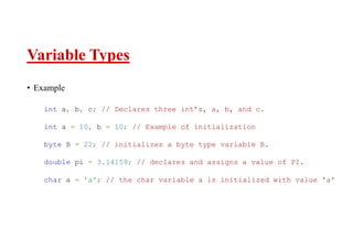 Java variable types | PPT