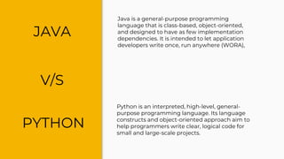 Java vs python | PPTX