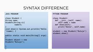 Java vs python | PPT