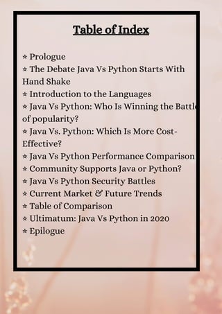 Java vs python comparison which programming language is right for my ...