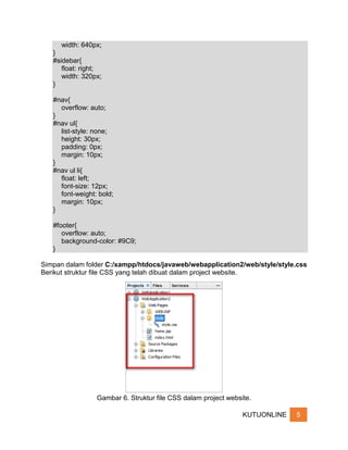 Java web application 2 - membuat template web | PDF