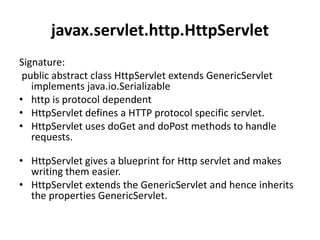 Javax.servlet,http packages | PPT