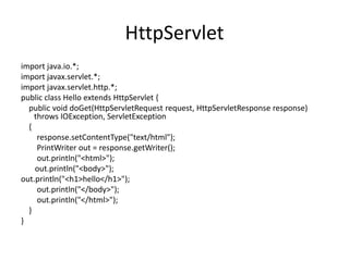 Javax.servlet,http packages | PPT
