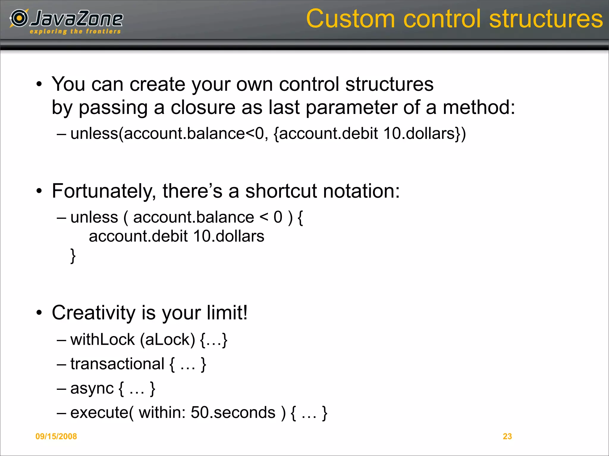 Writing Domain-Specific Languages in Groovy