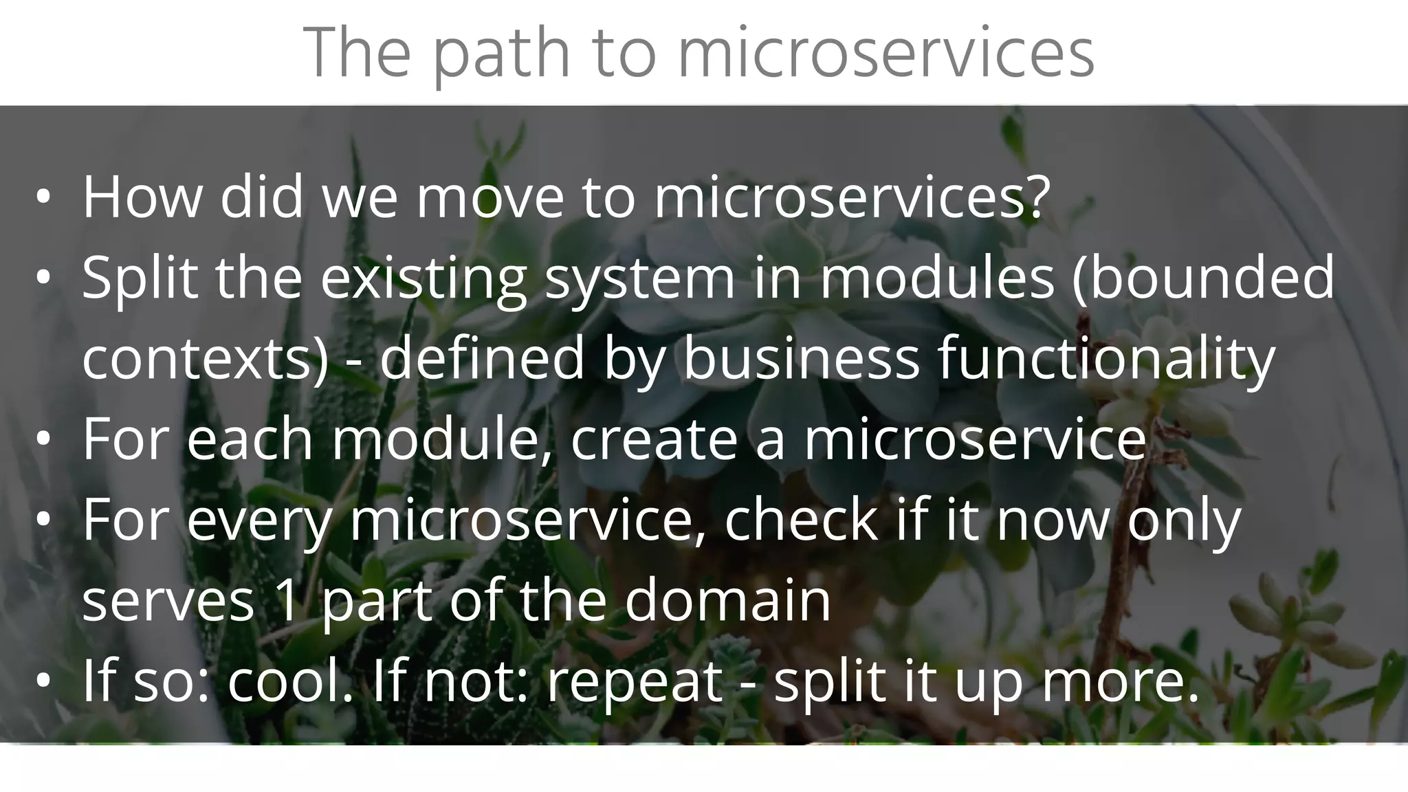 Service discovery is an advanced pattern.
Do you need it?
Probably not.
Do we need it?
We think we do.
Service discovery
 