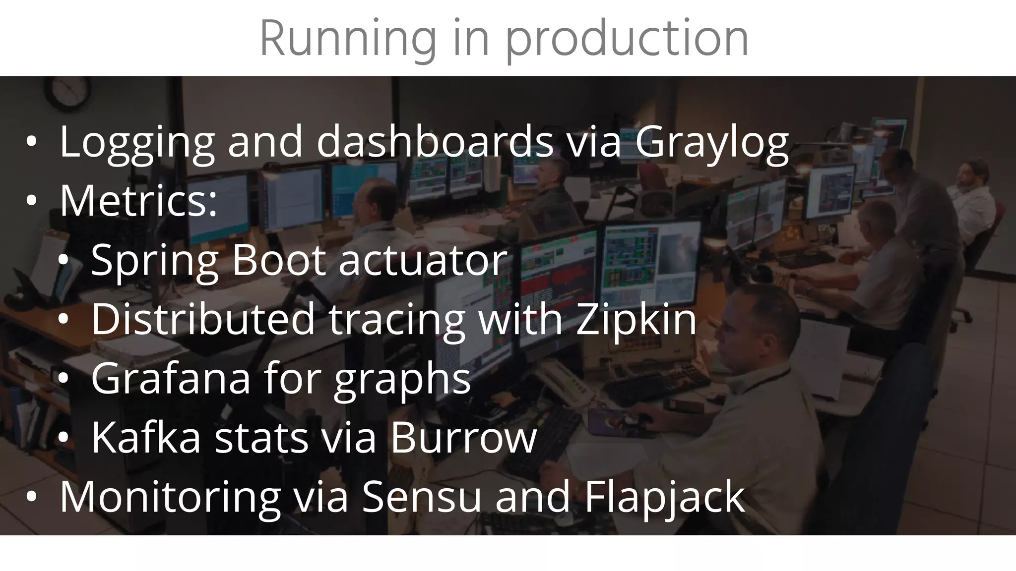 Challenges
01
Share as little as possible; prefer
duplication over coupling.
Sharing code between services
04Authentication and authorisation
happen at every request. Find the
balance between performance and
security.
Running stateless has a cost
When moving fast,
don’t forget to finish up before
starting something new.
Switching focus has a cost
06
Throwing something away and
starting over can work out better
than refactoring.
Don’t be afraid to rebuild03
Microservices are not just for the
backend. Modularity is just as
important on the frontend.
Monolithic frontend
02
Minimalize dependencies on
other teams, or it will slow you
down.
Cross functional team
composition is vital
05
and lessons learned
@bjschrijver
 