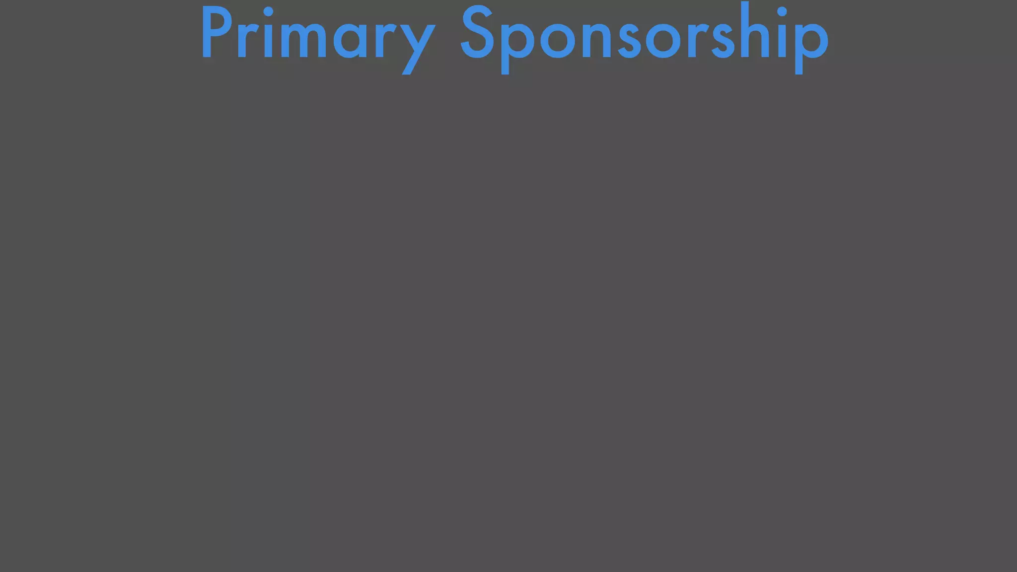 Primary Sponsorship" 
 