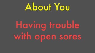 About You 
Having trouble 
with open sores 
 
