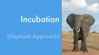 Incubation 
(Elephant Approach) 
 