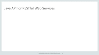 Copyright	
  ©	
  2015,	
  Oracle	
  and/or	
  its	
  affiliates.	
  All	
  rights	
  reserved.
Java	
  API	
  for	
  RESTful	
  Web	
  Services
31
 