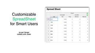 Customizable
SpreadSheet
for Smart Users
by gal. Sergei
collabo with Jober
 