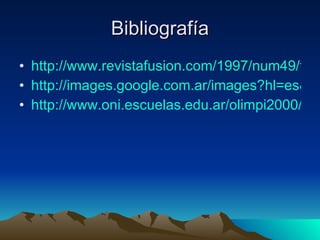 Bibliografía http://www.revistafusion.com/1997/num49/temac49.htm http://images.google.com.ar/images?hl=es&q=ni%C3%B1os+de+la+calle&gbv=2 http://www.oni.escuelas.edu.ar/olimpi2000/santa-fe-sur/chicosdelacalle/calle.htm 