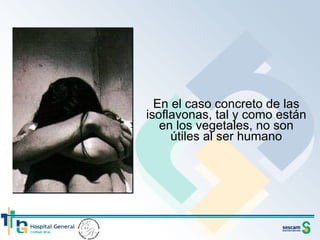 En el caso concreto de las isoflavonas, tal y como están en los vegetales, no son útiles al ser humano 