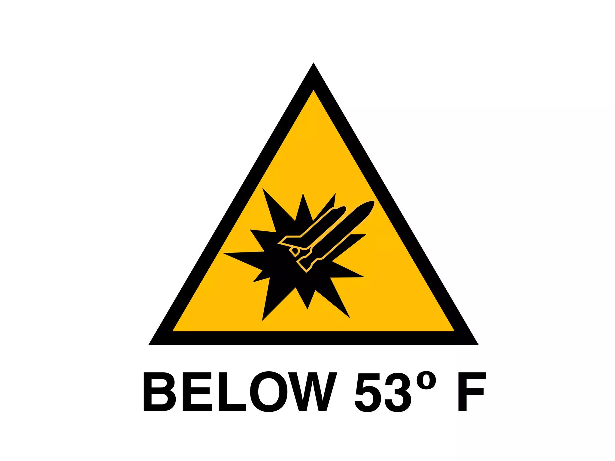 BELOW 53º F