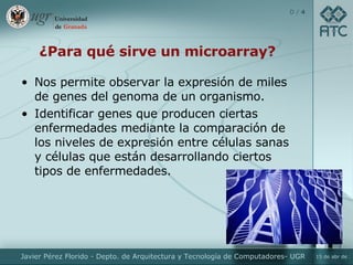 Nuevos enfoques en el análisis de datos de microarrays. | PPT