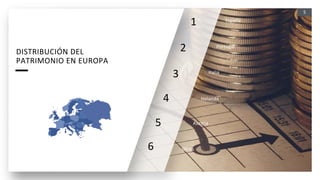 5
DISTRIBUCIÓN DEL
PATRIMONIO EN EUROPA
Portugal
Italia
Holanda
España
1
2
3
4
Austria
5
Otros
6
 