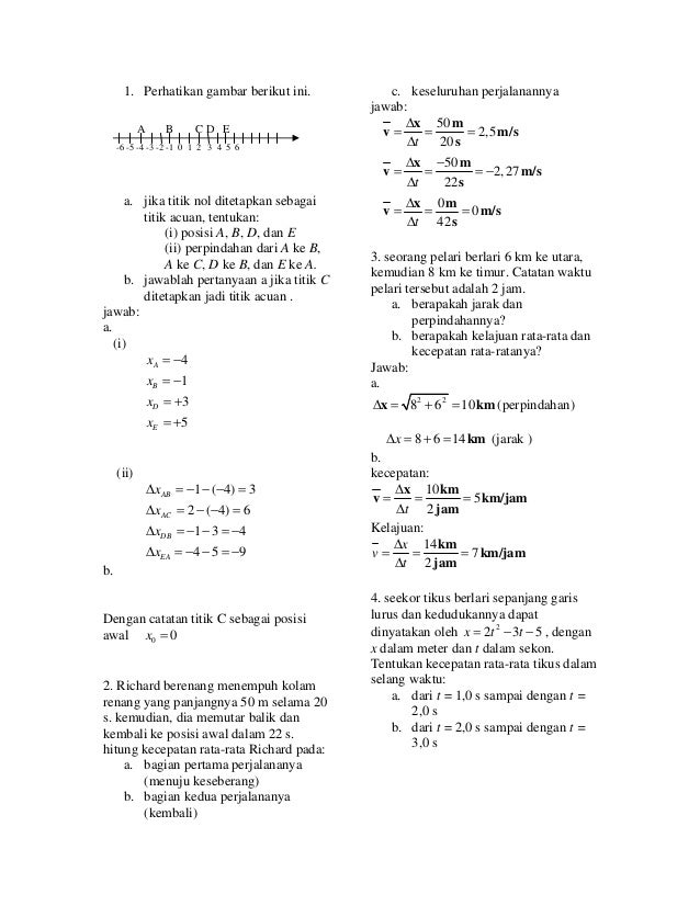 Kunci jawaban uji kompetensi bab 2 fisika kelas 10