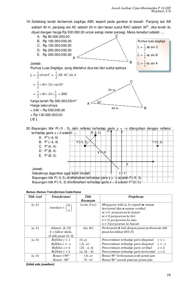 Soal Latihan dan Pembahasan UN Matematika SMK 2017