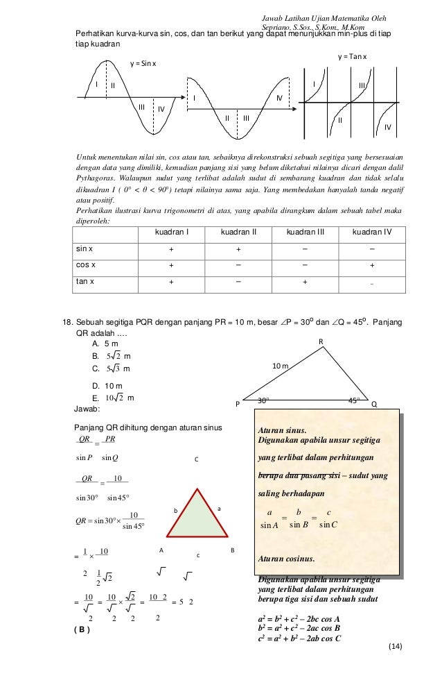 Jawab soal UNBK matematika SMK 2017 tipe soal b