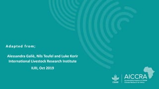 Strengthening adaptive capacity of extensive livestock systems for food and nutrition security and low-emissions development in ESA