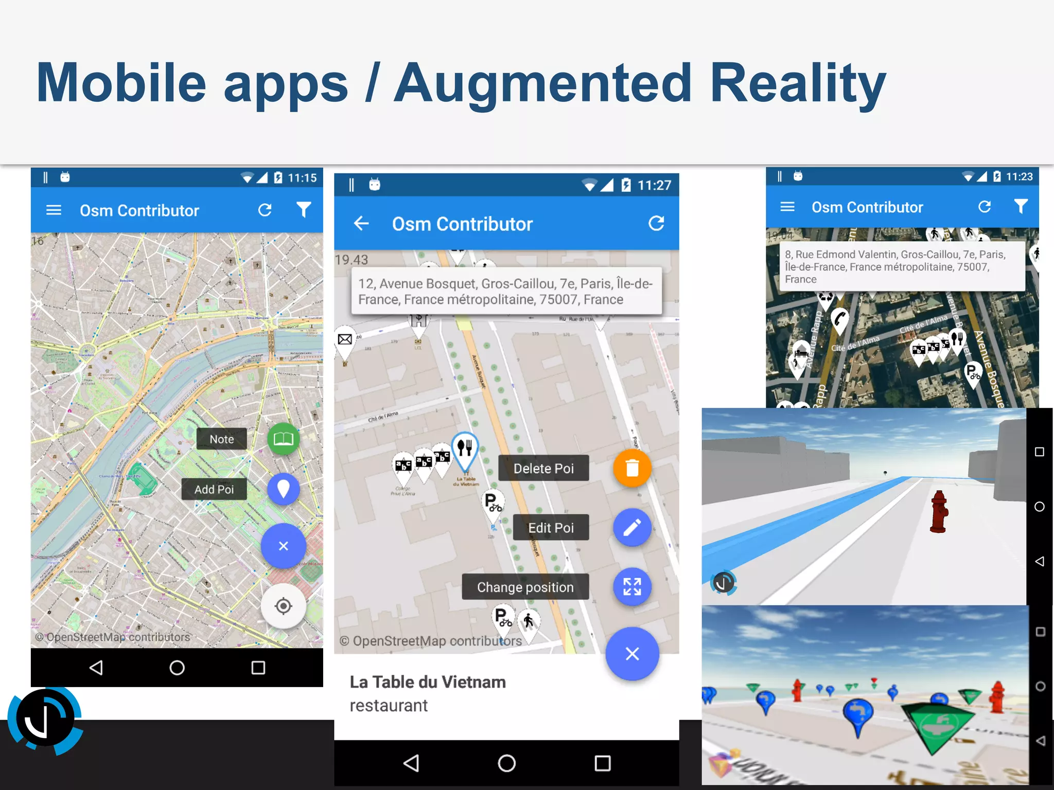 ©	Copyright	2016	Jawg	 32	
Mobile apps / Augmented Reality
 