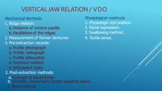 jaw relation in complete and partial denture | PPTX