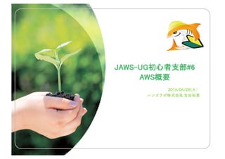 JAWS-UG初心者支部#6
AWS概要
2016/06/28(火）
ハンズラボ株式会社 吉田裕貴
 