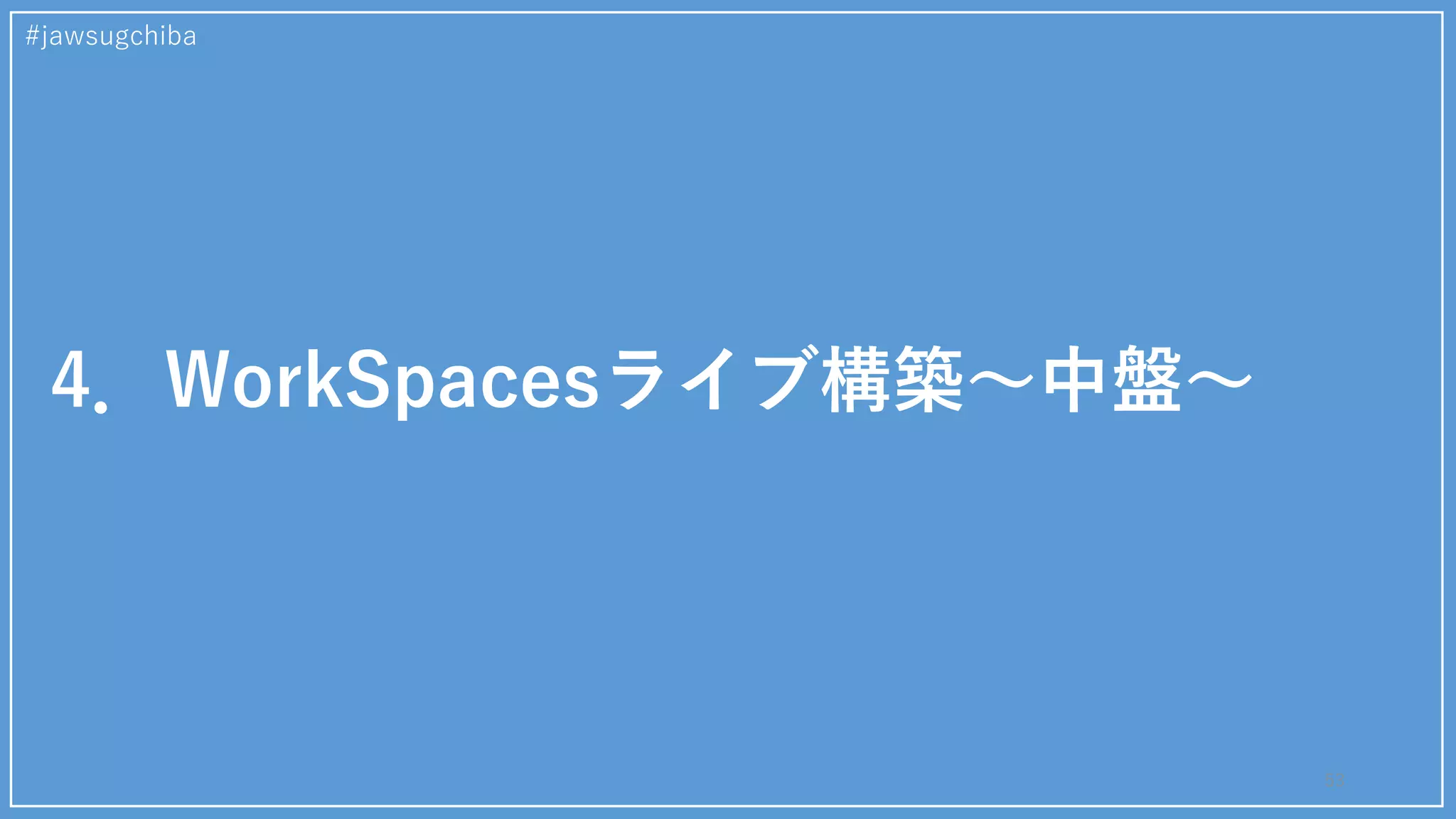 #jawsugchiba
53
4．WorkSpacesライブ構築～中盤～
 