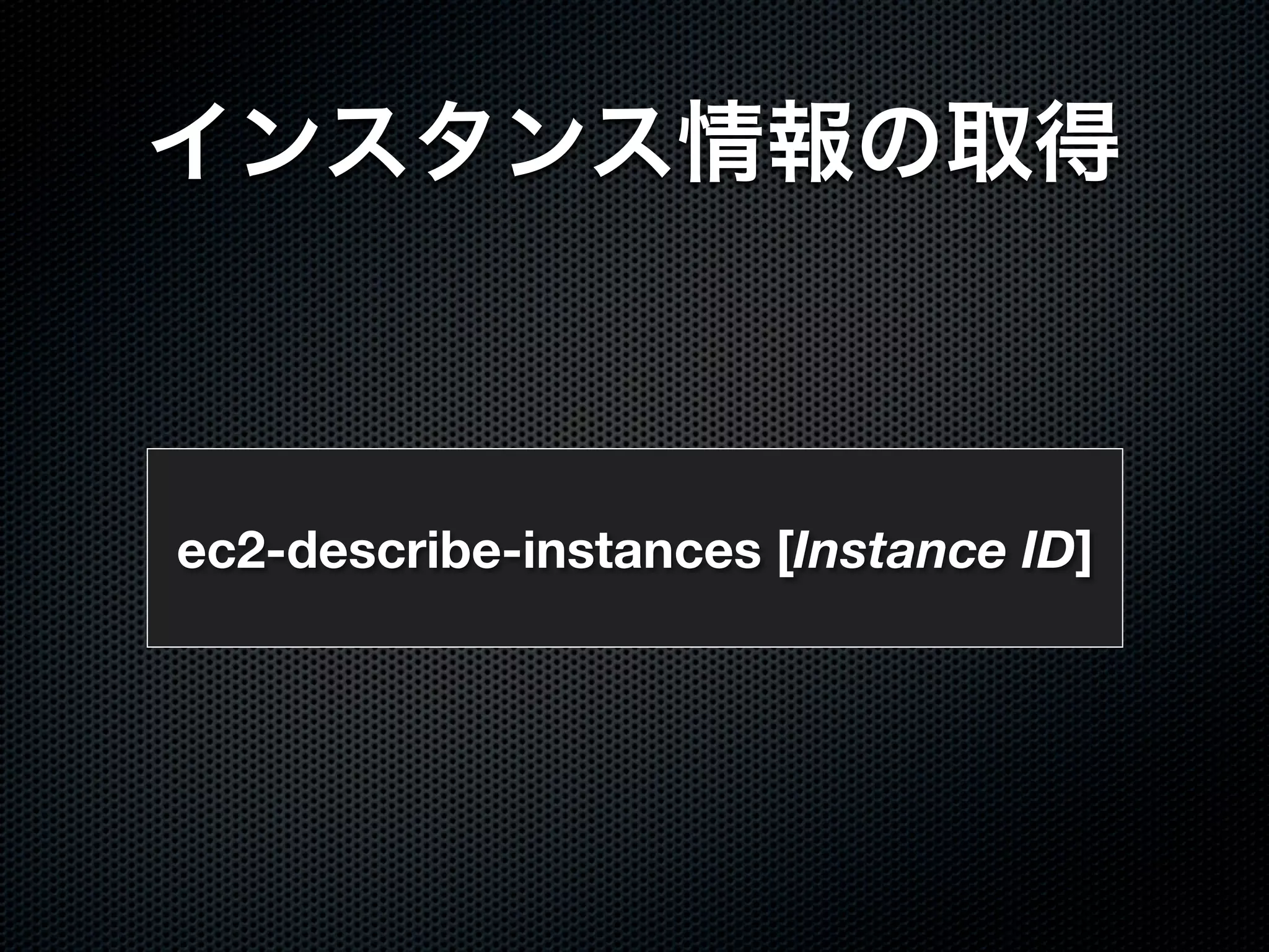 ec2-describe-instances [Instance ID]
 