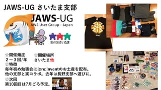 JAWS-UG 各支部紹介スライド in AWS Summit Tokyo 2018