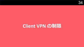 34
Client VPN の制限
 