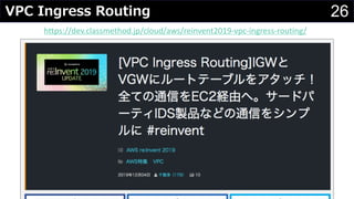 26VPC Ingress Routing
https://dev.classmethod.jp/cloud/aws/reinvent2019-vpc-ingress-routing/
 