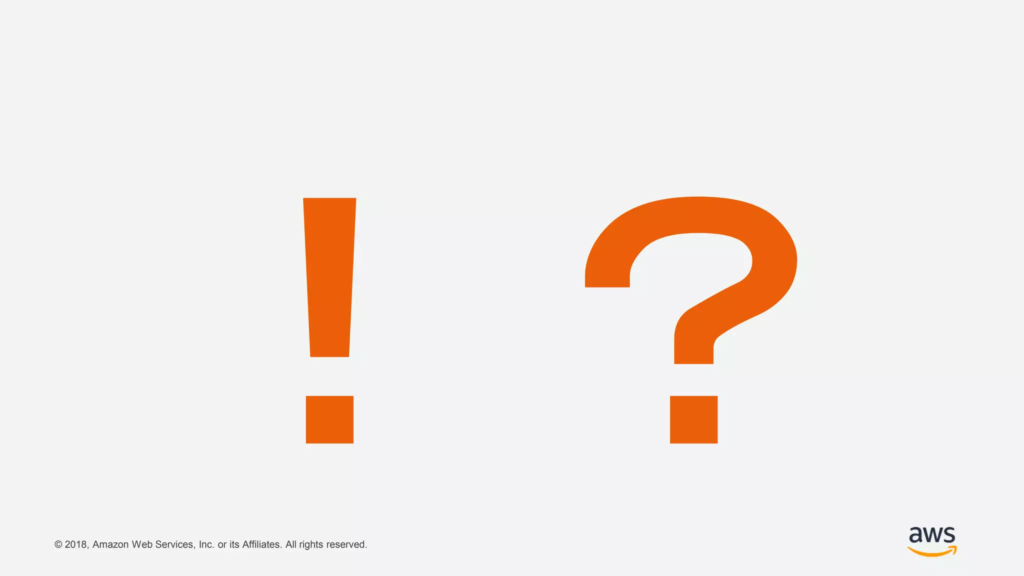 © 2018, Amazon Web Services, Inc. or its Affiliates. All rights reserved.
 