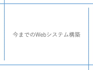 今までのWebシステム構築
 
