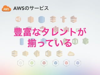 AWSのサービス
豊富なタレントが
っている
 
