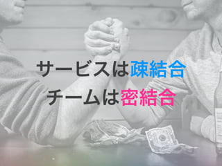 サービスは疎結合
チームは密結合
 
