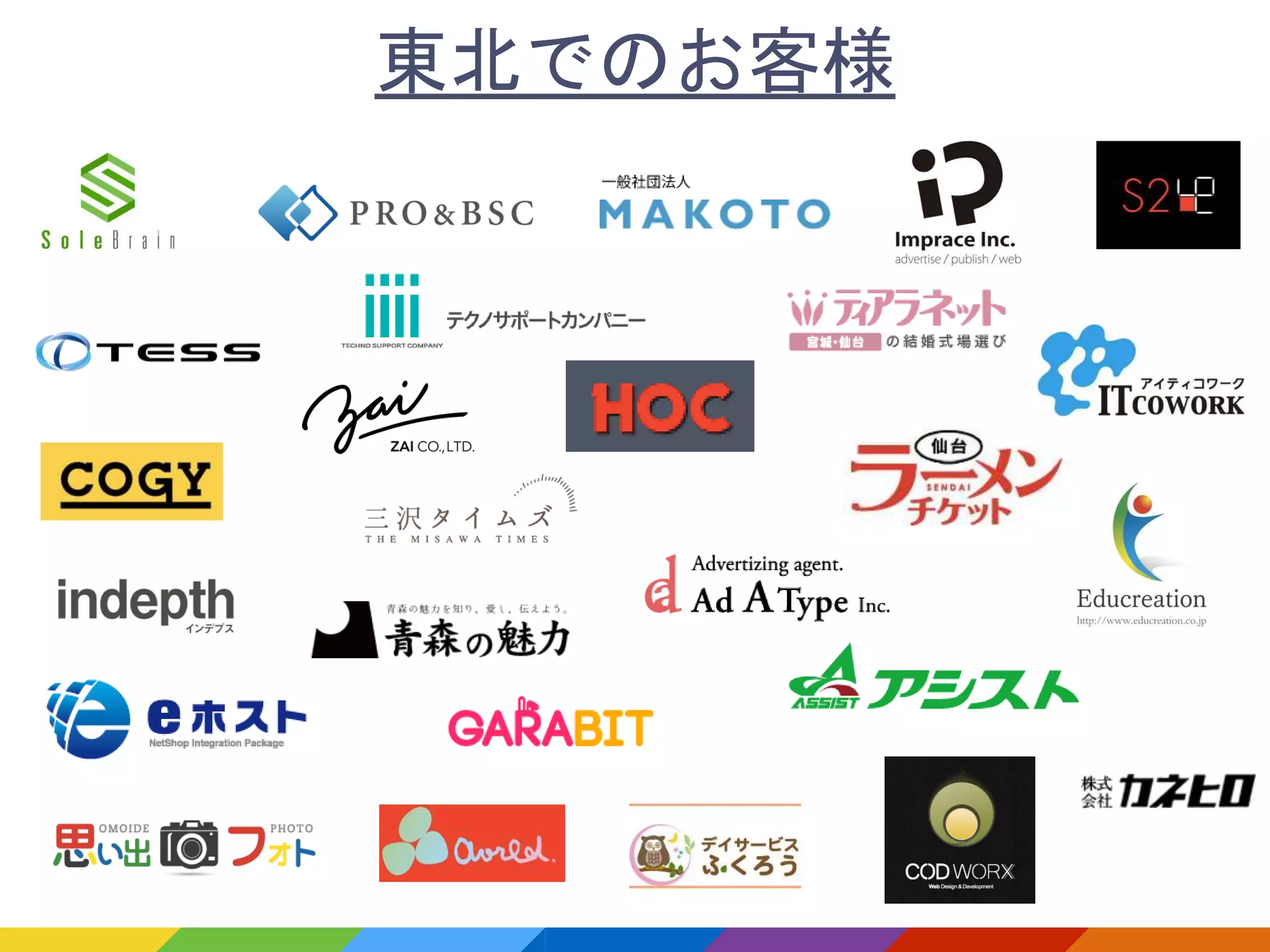 東北でのお客様
 