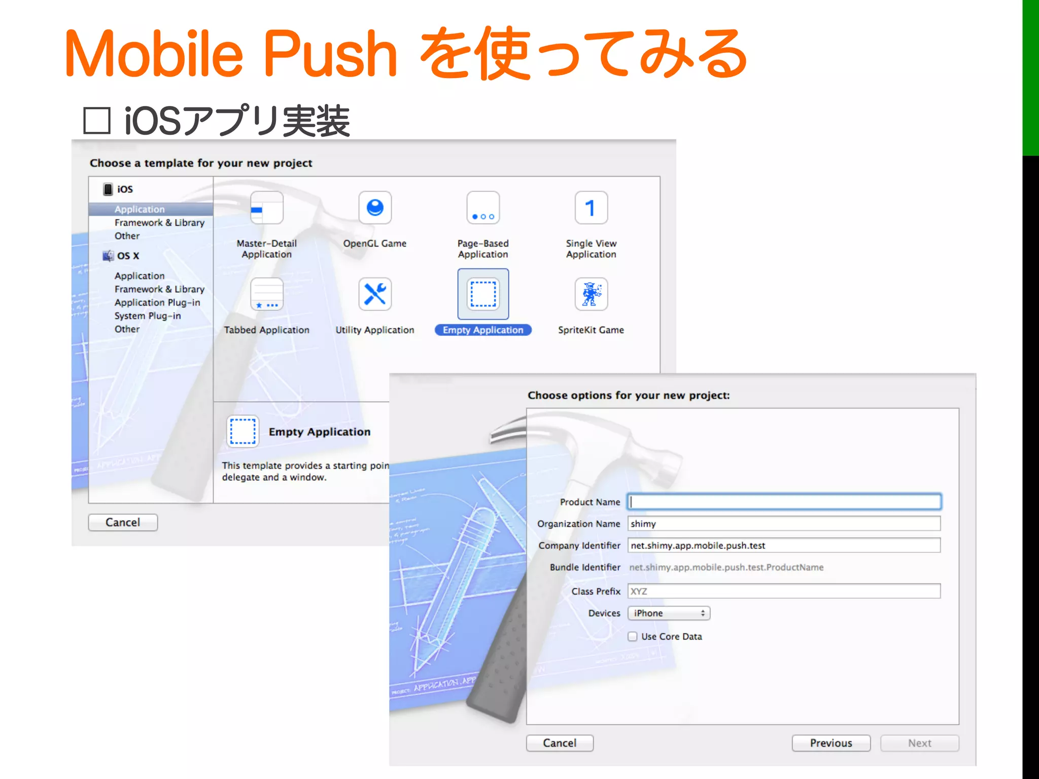 Mobile Push を使ってみる
 
□ iOSアプリ実装
 