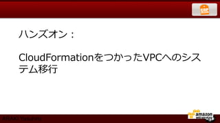 ハンズオン：

     CloudFormationをつかったVPCへのシス
     テム移⾏行行



ARAKI Yasuhiro
 