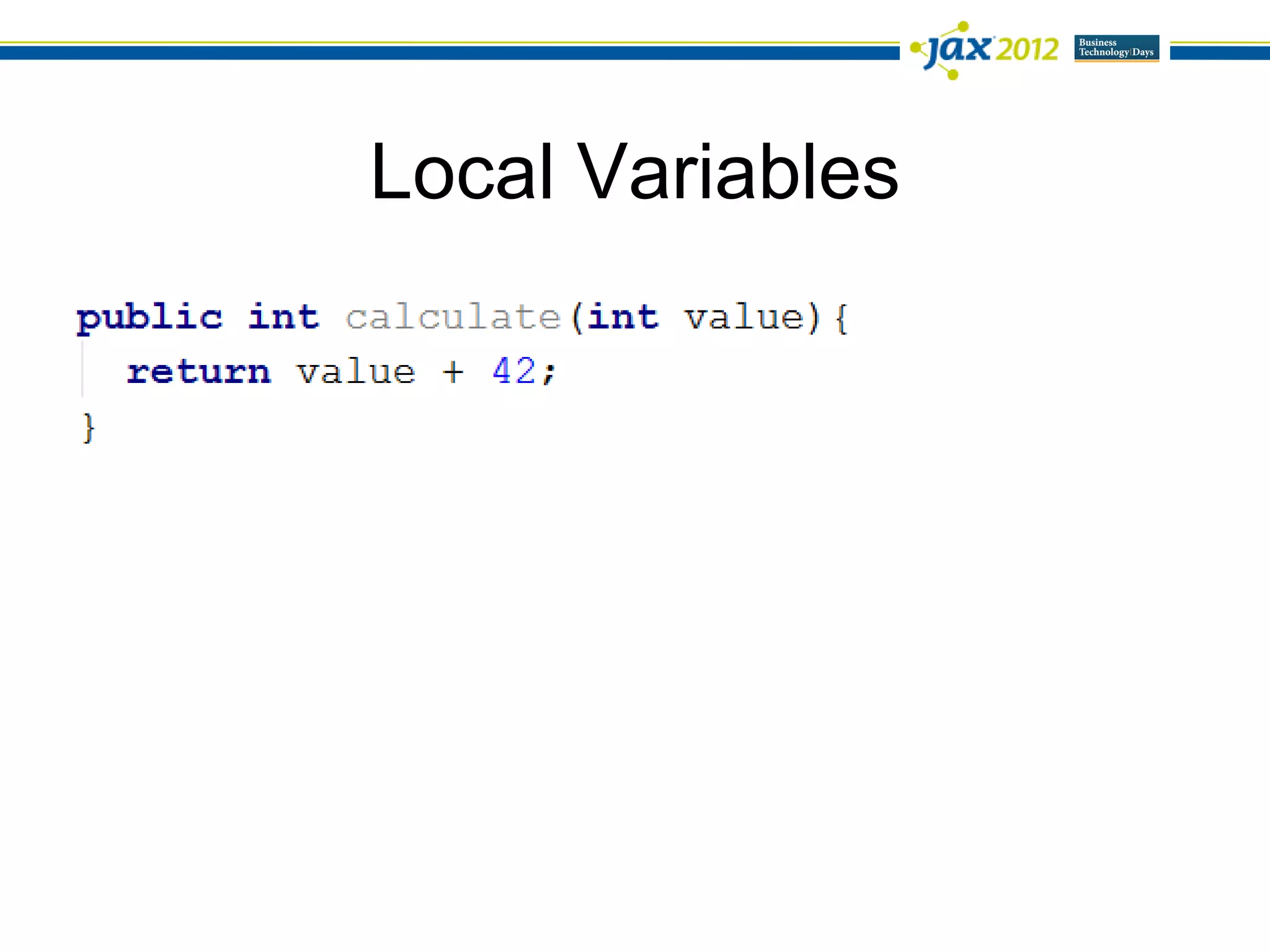 Local Variables
 