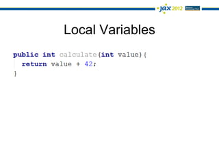 Local Variables
 
