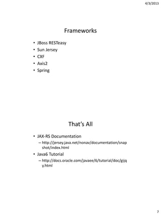 Rest services with Jax-rs | PDF