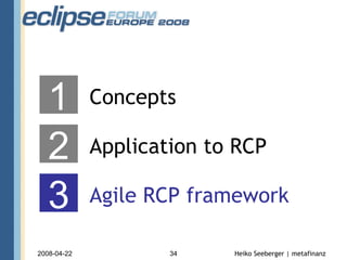 Concepts 1 2 3 Application to RCP Agile RCP framework 