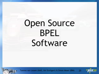 Tammo van Lessen (IAAS, Uni Stuttgart) & Simon Moser (IBM) Open Source BPEL Software 
